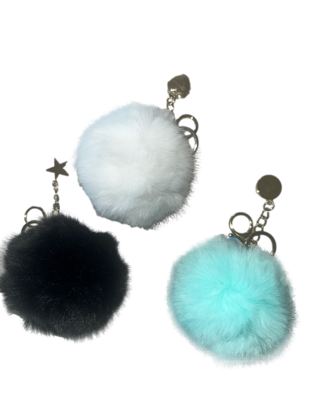 Fuzzy Pom Pom Keychain and Bag Charm - Choose one
